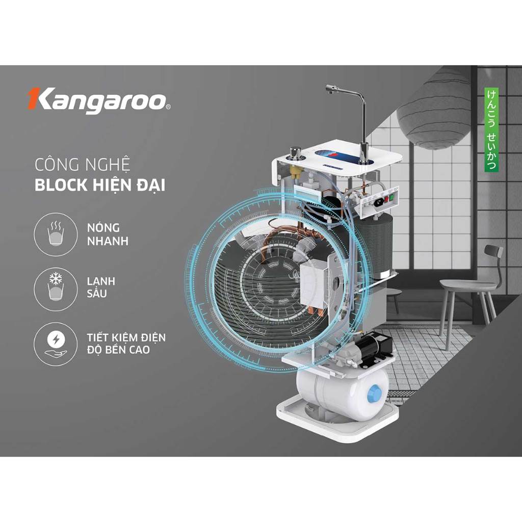 Máy lọc nước Kangaroo Hydrogen ion kiềm KG10A8ESG
