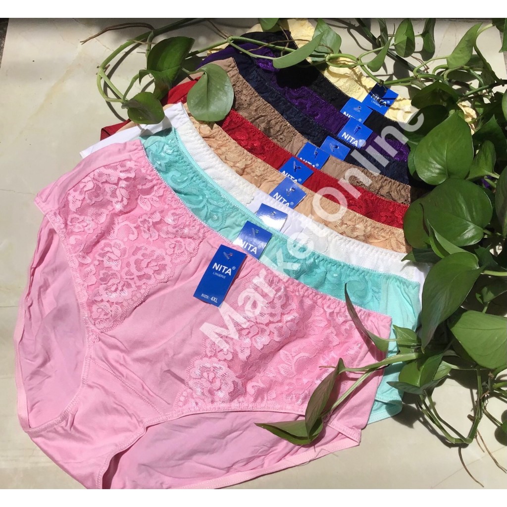 Combo 10 quần lót nữ cạp cao chất cotton cao cấp phối ren bigsize lưng cao co giãn thấm hút từ 45kg đến 100kg NT120 đen