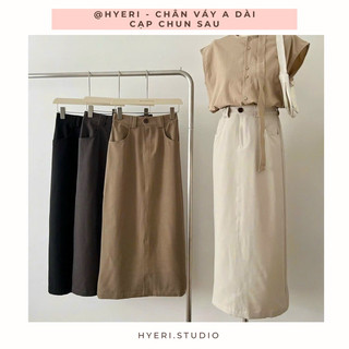 HYERI- Chân Váy A Dài Cạp Chun Sau