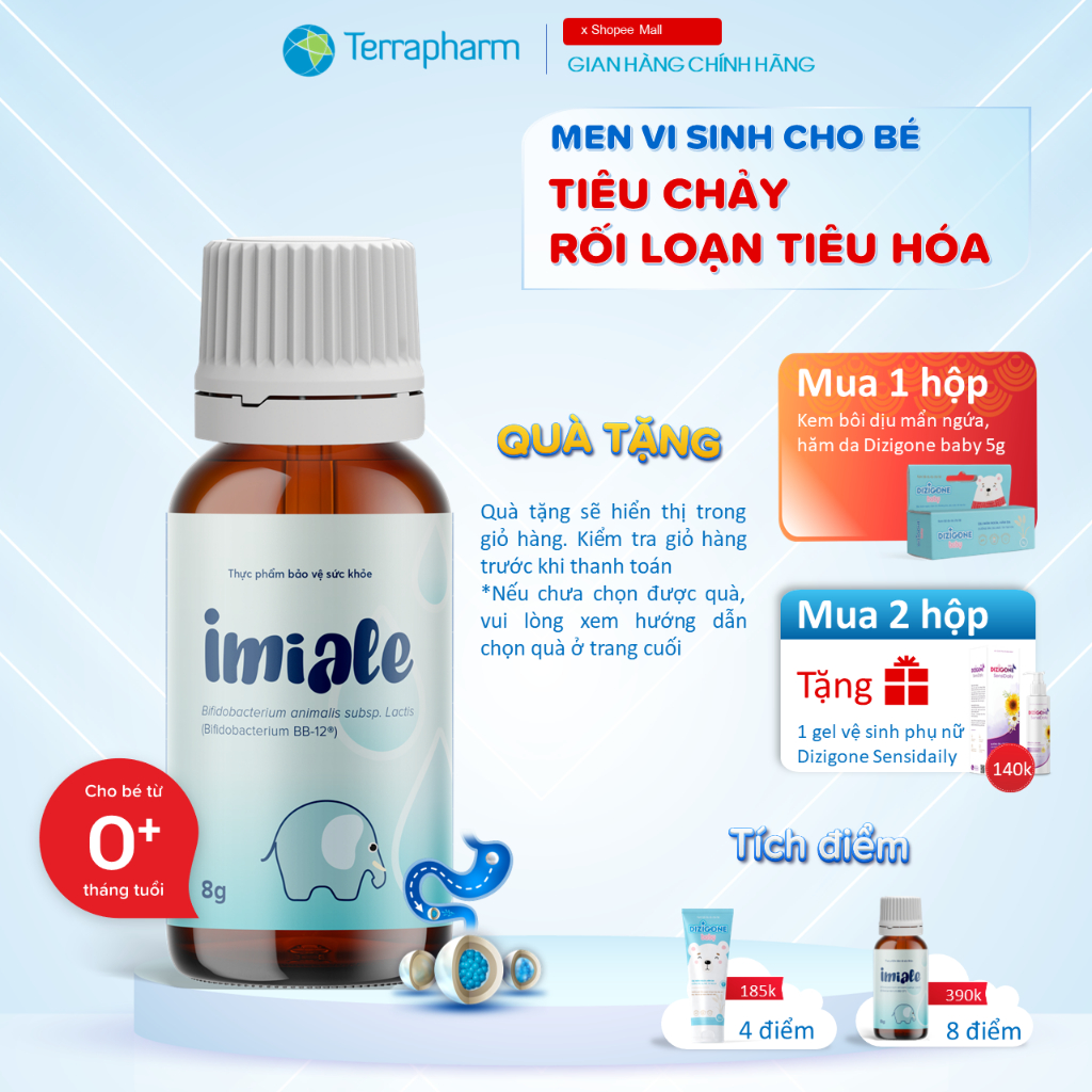 Men vi sinh IMIALE cho trẻ đi ngoài phân sống, phân lỏng, trẻ sôi bụng, đi ngoài có mùi chua, có bọt