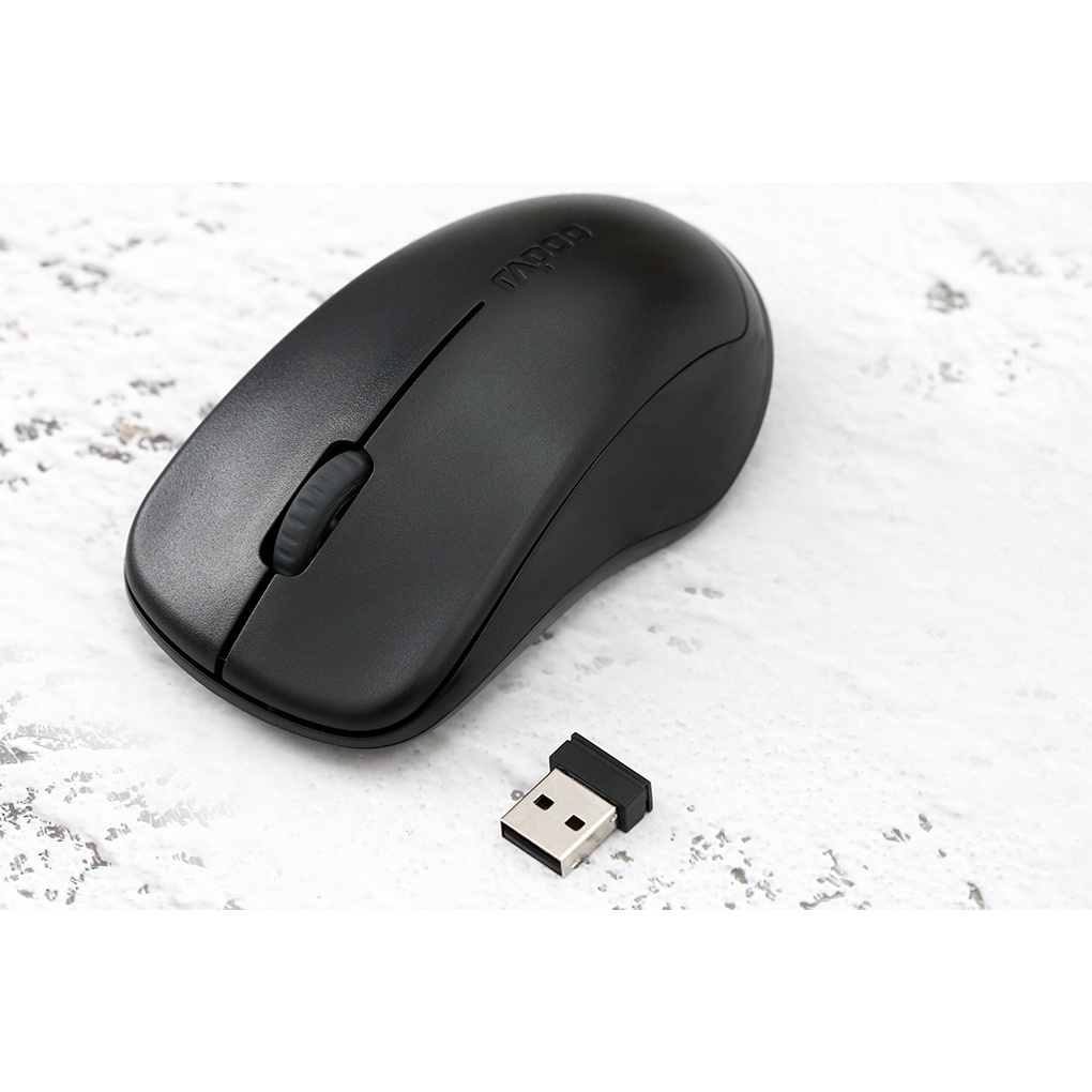 Chuột Máy Tính Không Dây Bluetooth Rapoo 1680 Silent Đầu Thu USB 2.4Hz Không Gây Tiếng Động - Hàng Chính Hãng