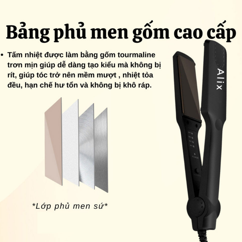 Máy ép tóc mini làm tóc duỗi tóc, kẹp thẳng, ép tóc, uốn cúp làm tóc xoăn lọn đa năng 3in1 trang bị đèn báo nhiệt độ