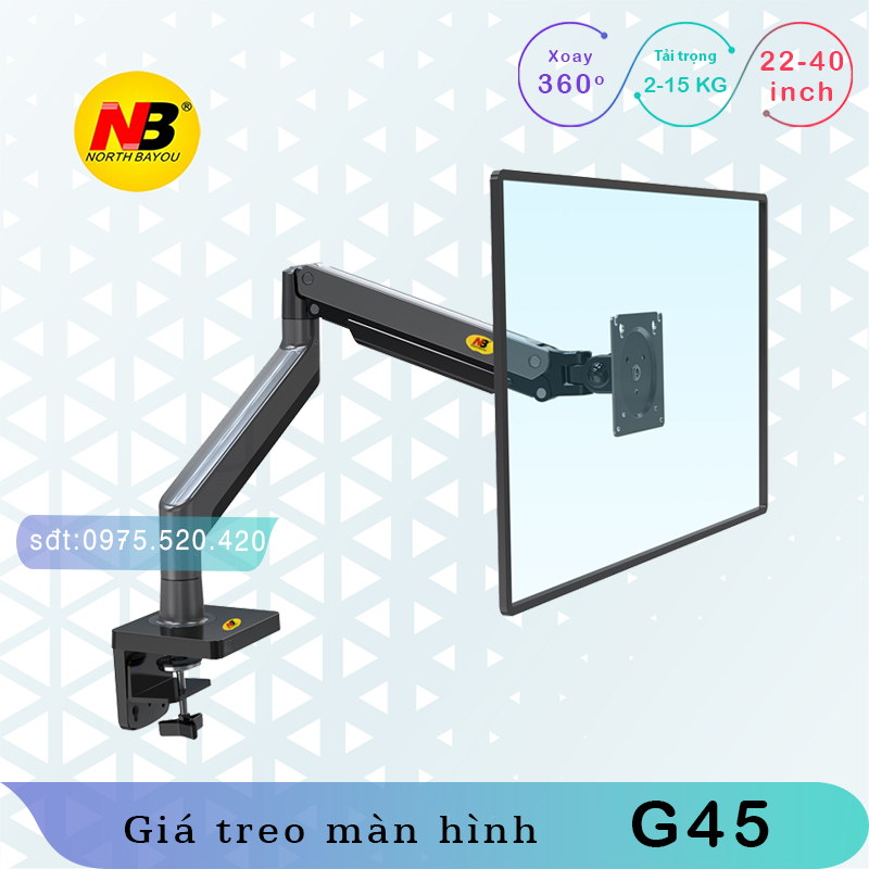 G45 F80 Giá Treo Màn hình máy tính/ Tay treo màn hình/ Xoay 360 độ [Màn Hình 22" - 40"] - Bản nâng cấp của F80