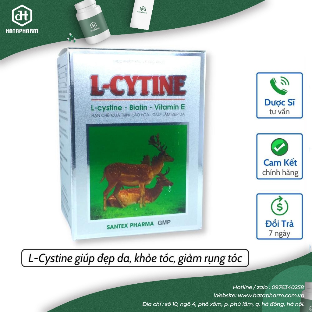 Viên uống dưỡng da L-cystine - Biotin - Vitamin E giúp làm trắng da, đều màu da, ngăn ngừa mụn, giảm rụng tóc