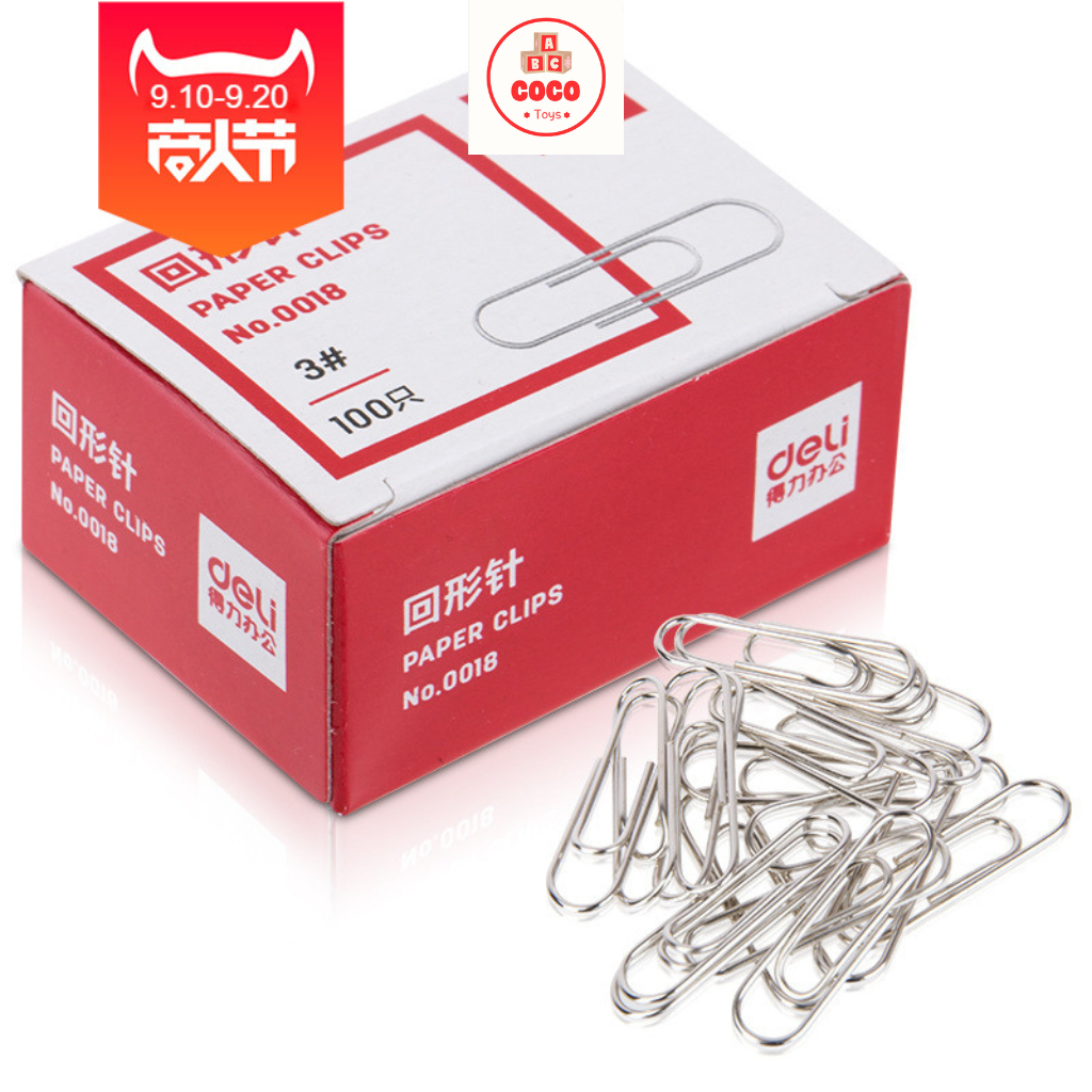 Kẹp giấy COCO STORE hiệu Deli hộp 100 cái 29mm