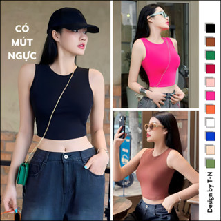 Áo ba lỗ sát nách croptop và form dáng dài nữ CÓ MÚT NGỰC, ôm body sexy TUẤN NGA-XƯỞNG SỈ ÁO THUN vải cotton 100%