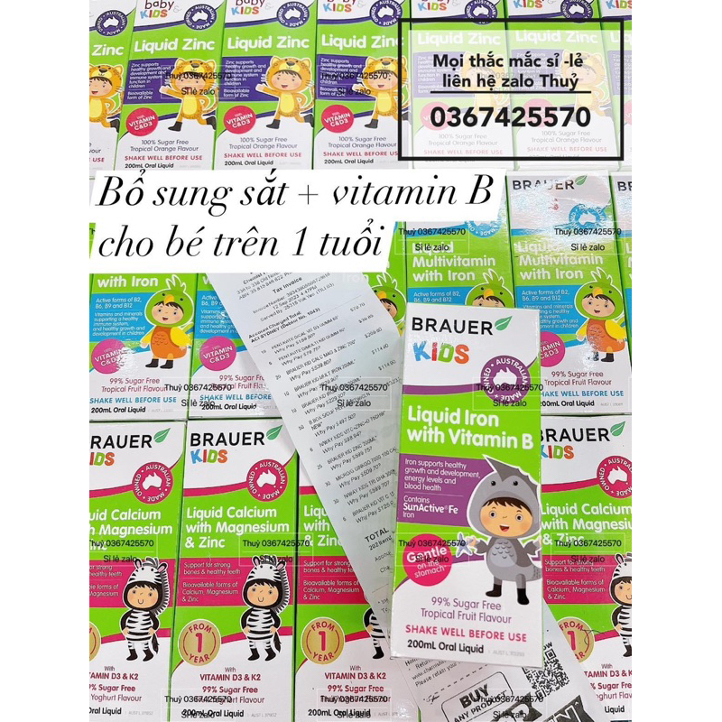 Siro Brauer Iron bổ sung sắt và Vitamin B 200ml cho bé trên 1y+