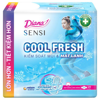 Băng Vệ Sinh Siêu Mỏng 20 Miếng DIANA Sensi Cool Fresh Có Cánh 20 miếng