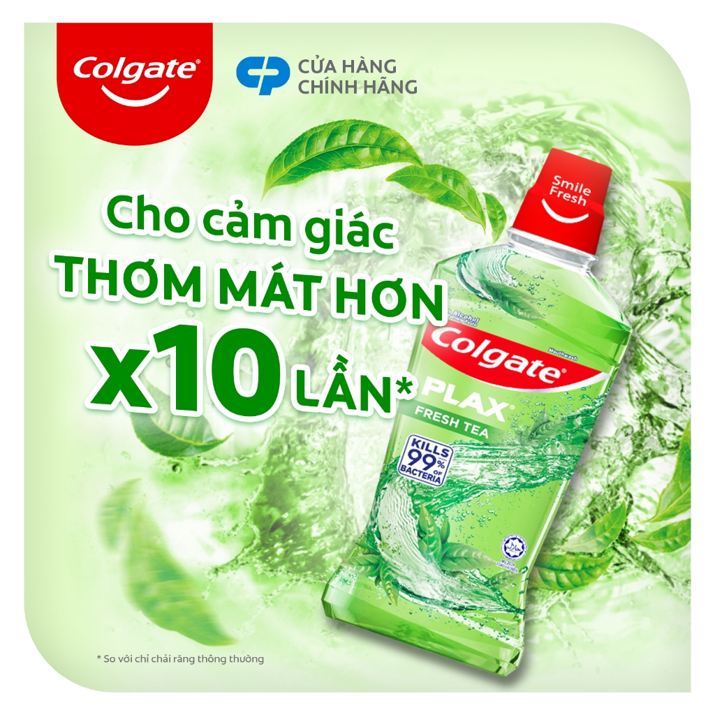 Nước súc miệng Colgate kháng 99% vi khuẩn Plax trà xanh 250ml/chai