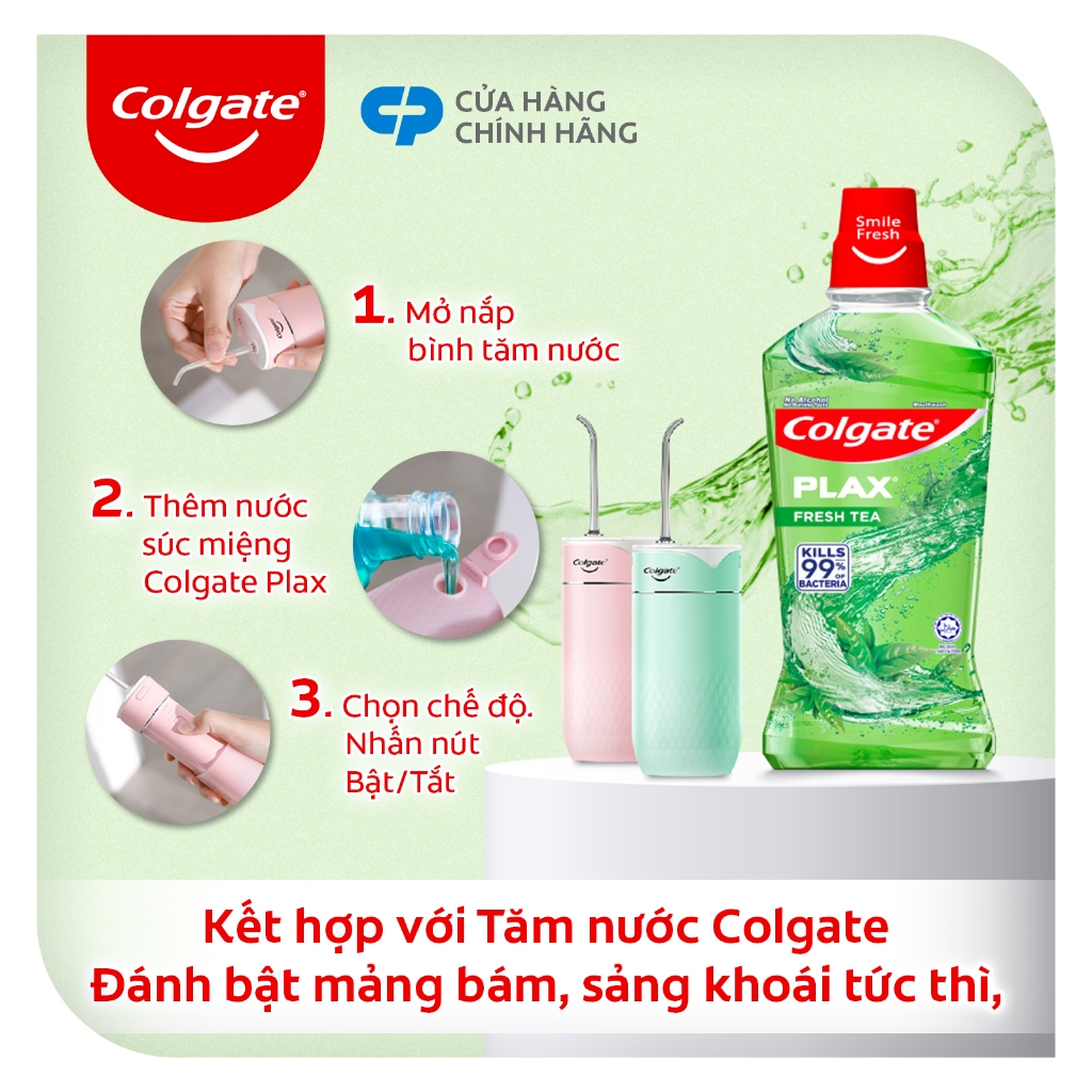 Nước súc miệng Colgate kháng 99% vi khuẩn Plax trà xanh 250ml/chai