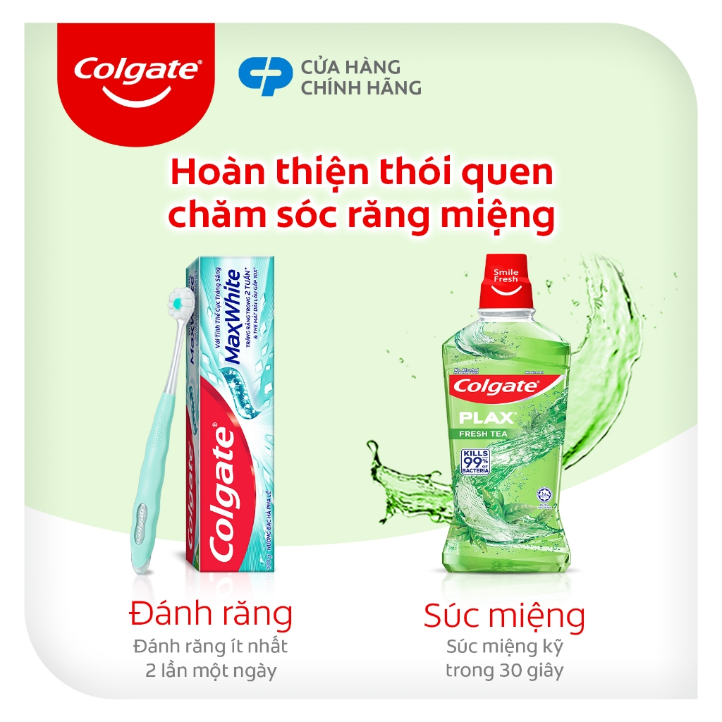 Nước súc miệng Colgate kháng 99% vi khuẩn Plax trà xanh 250ml/chai