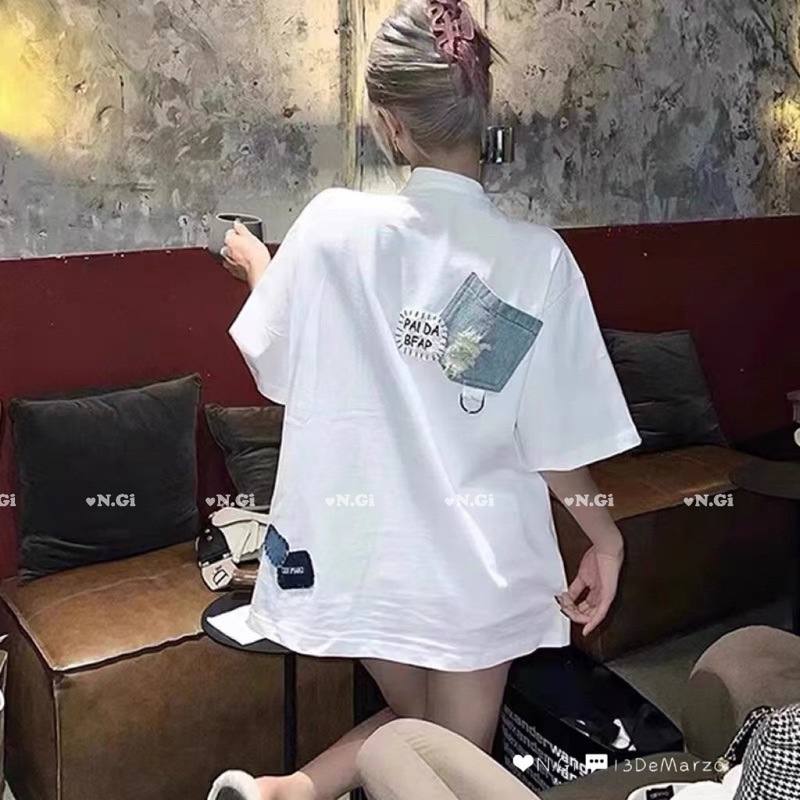 Áo phông 13de marzo phối jeans xích gấu bông