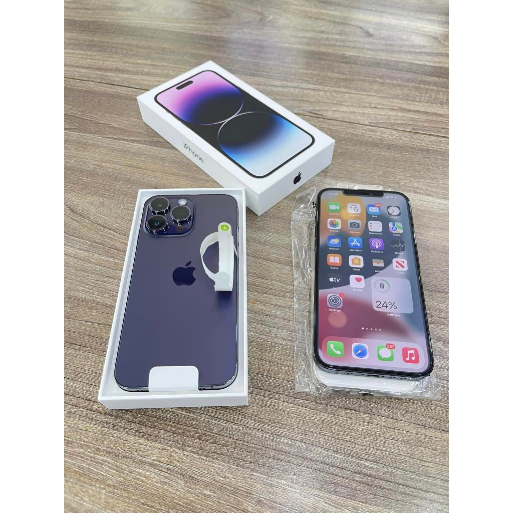 Điện thoại ip _14 prm+ 256gb+new 99+bảo hành ch 12 tháng + đổi trả trong 7 ngày+ full màu
