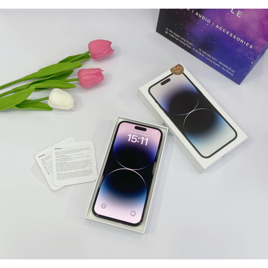 Điện thoại ip _14 prm+ 256gb+new 99+bảo hành ch 12 tháng + đổi trả trong 7 ngày+ full màu