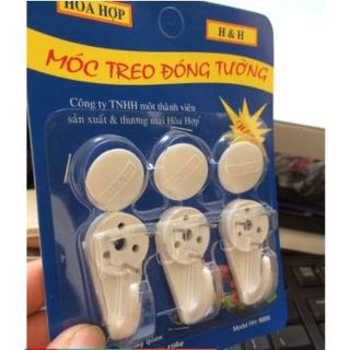 Vỉ 3 móc dán tường [Đóng Đinh] Hòa Hợp