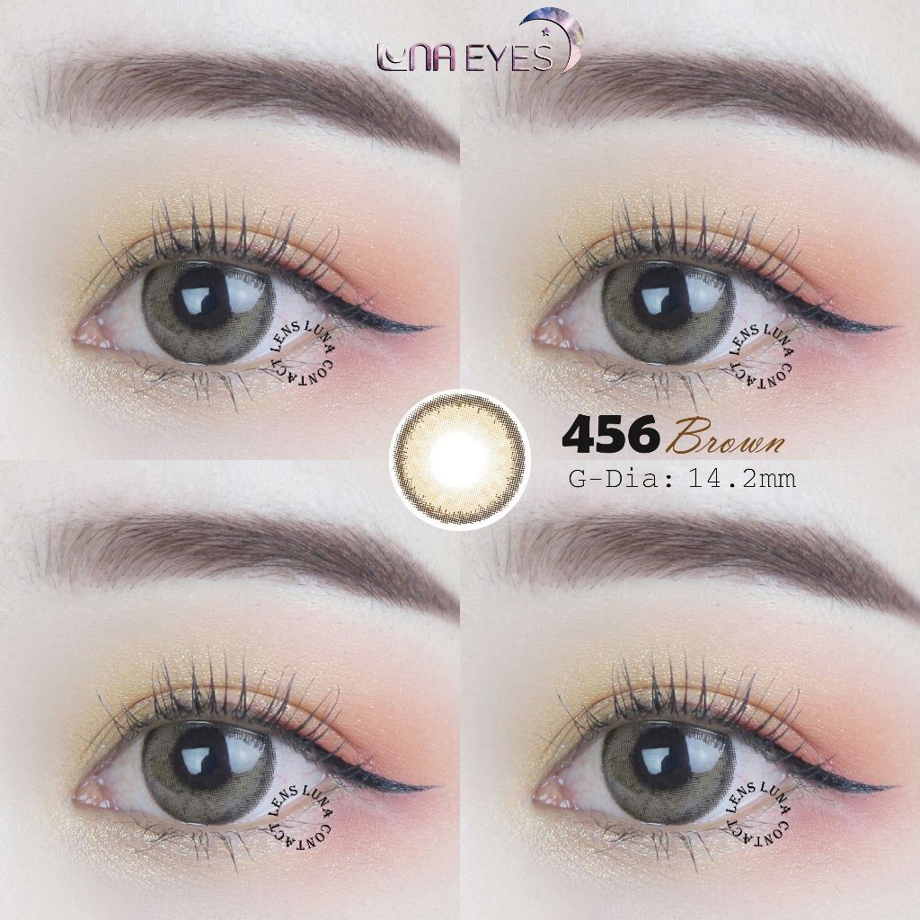 [1 year] Kính áp tròng LUNA EYES 456 Brown - Lens size vừa