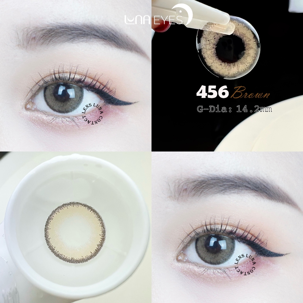 [1 year] Kính áp tròng LUNA EYES 456 Brown - Lens size vừa