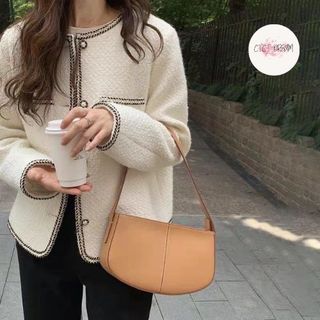 Áo dạ tweed kẻ dáng dài hai màu siêu cá tính, áo dạ kẻ khoác siêu xinh d005