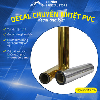 Decal chuyển nhiệt, decal in áo, decal ánh kim màu vàng gương, bạc gương