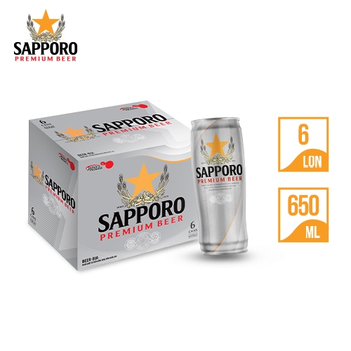 [GIAO HỎA TỐC] Thùng 6 lon bia Sapporo Premium - 650ml/lon