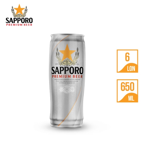 [GIAO HỎA TỐC] Thùng 6 lon bia Sapporo Premium - 650ml/lon