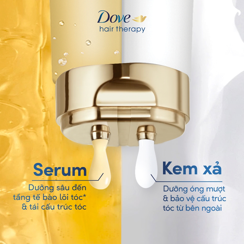 Combo 2 Kem xả Serum 2 trong 1 Dove Hair Therapy Ngăn gãy rụng/ Ngăn lão hóa 230ML (2 chai)