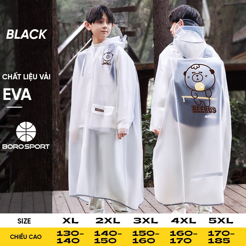 ÁO MƯA THỜI TRANG NAM NỮ CÓ KÍNH CHẮN CHE NƯỚC MƯA HÌNH GẤU