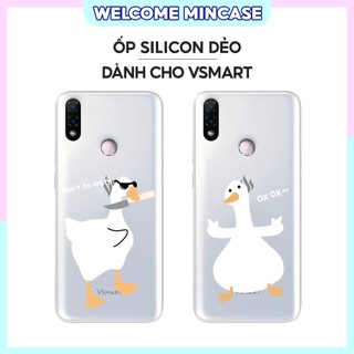 Ốp lưng Vsmart Joy 1 / Joy 1 Plus / Joy 1+ / Joy 2 Plus / Joy 2+ silicon dẻo, trong suốt viền trắng in hình đôi vịt gấu