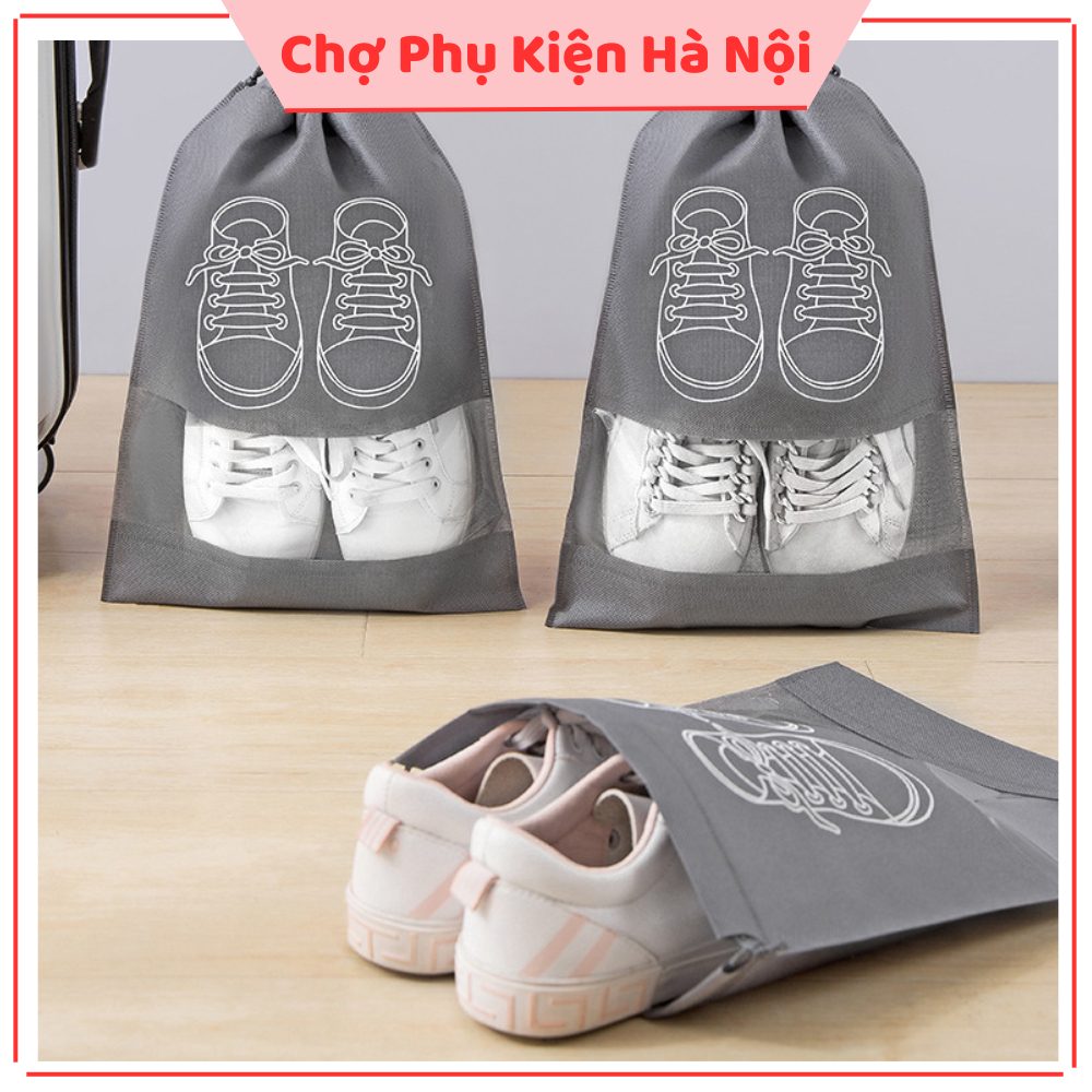 Túi Đựng Giày Dép Du Lịch Thể Thao, Túi Có Dây Rút Đựng Giày Họa Tiết, Túi Bảo Quản Giày Dép 30237 Chợ Phụ Kiện HN