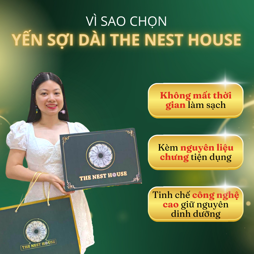 Tổ yến sào Nha Trang Khánh Hoà tinh chế sợi dài cao cấp loại 1 The Nest House