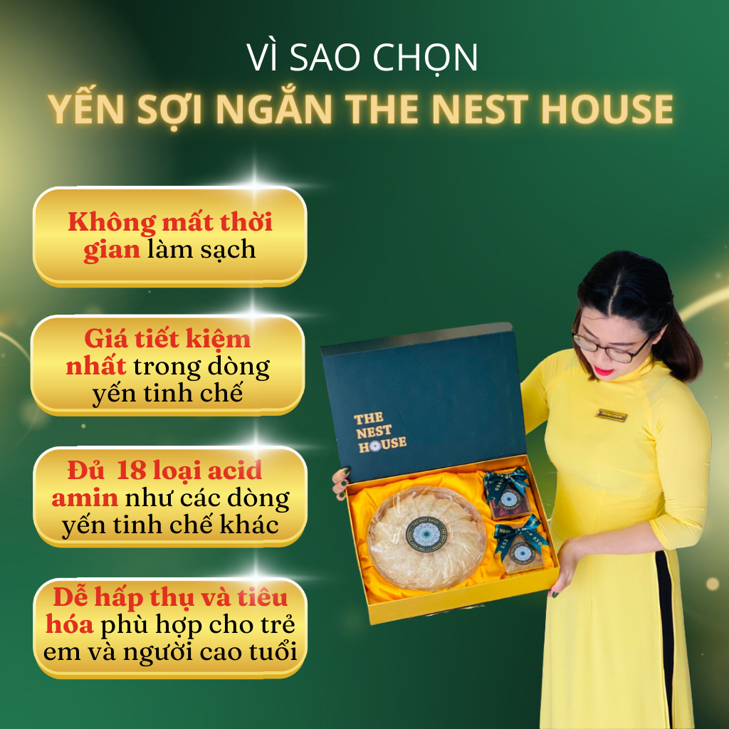 Tổ yến sào tinh chế sợi ngắn nguyên chất Nha Trang Khánh Hòa The Nest House