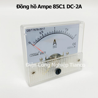 Đồng hồ ampe kế cơ dc 2a 3a 10a 20a 30a 50a 100a 85c1 đo dòng chính hãng hua
