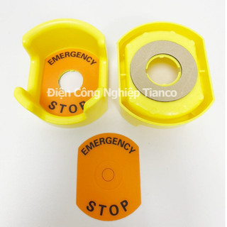 Chụp bảo vệ nhấn khẩn Stop Emergency phi 22 phi 25 - Bảo vệ nút dừng khẩn cấp