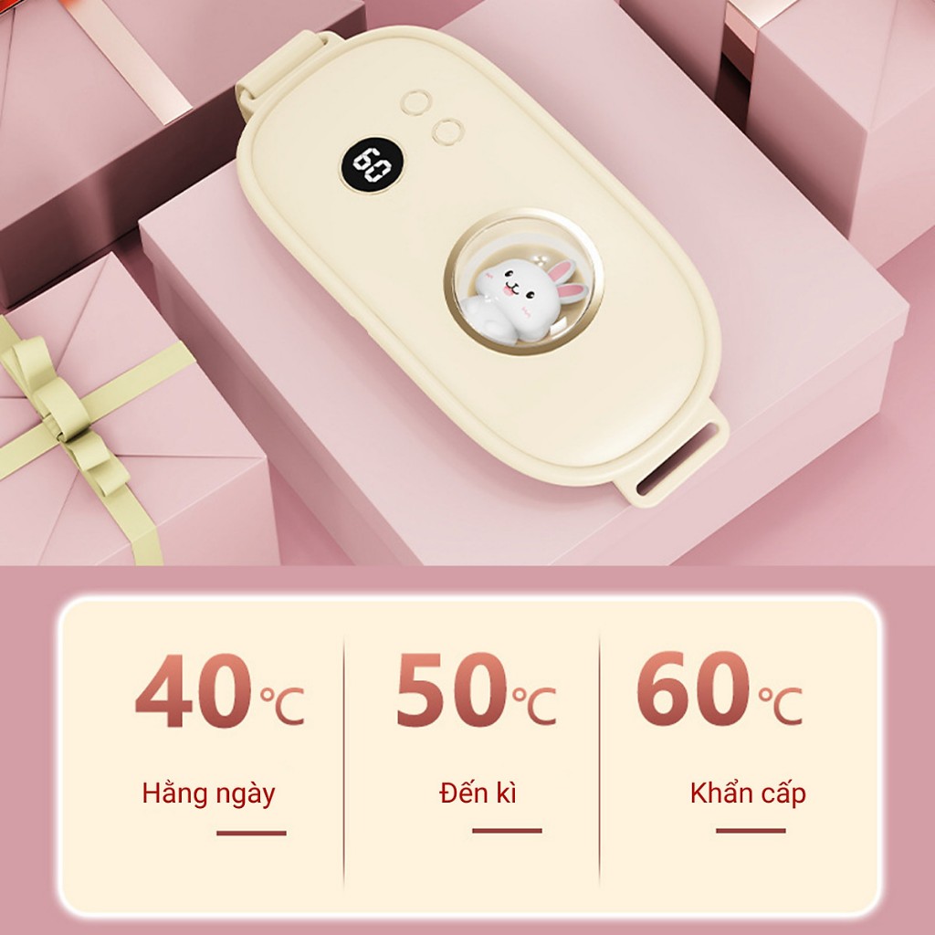 Đai massage bụng kinh kiêm Máy chườm nóng làm sưởi ấm giảm đau bụng kinh trườm khi đến tháng