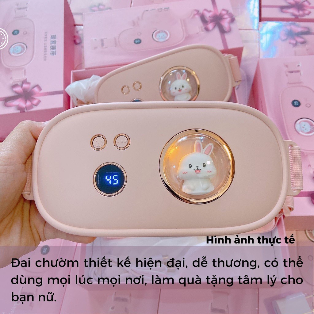 Đai massage bụng kinh kiêm Máy chườm nóng làm sưởi ấm giảm đau bụng kinh trườm khi đến tháng