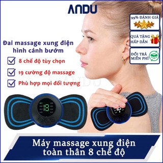 Máy Massage Xung Điện Cánh Bướm 8 Chế Độ Giúp Giảm Đau Nhức Cổ Vai Gáy, Bắp Tay, Lưng Hiệu Quả