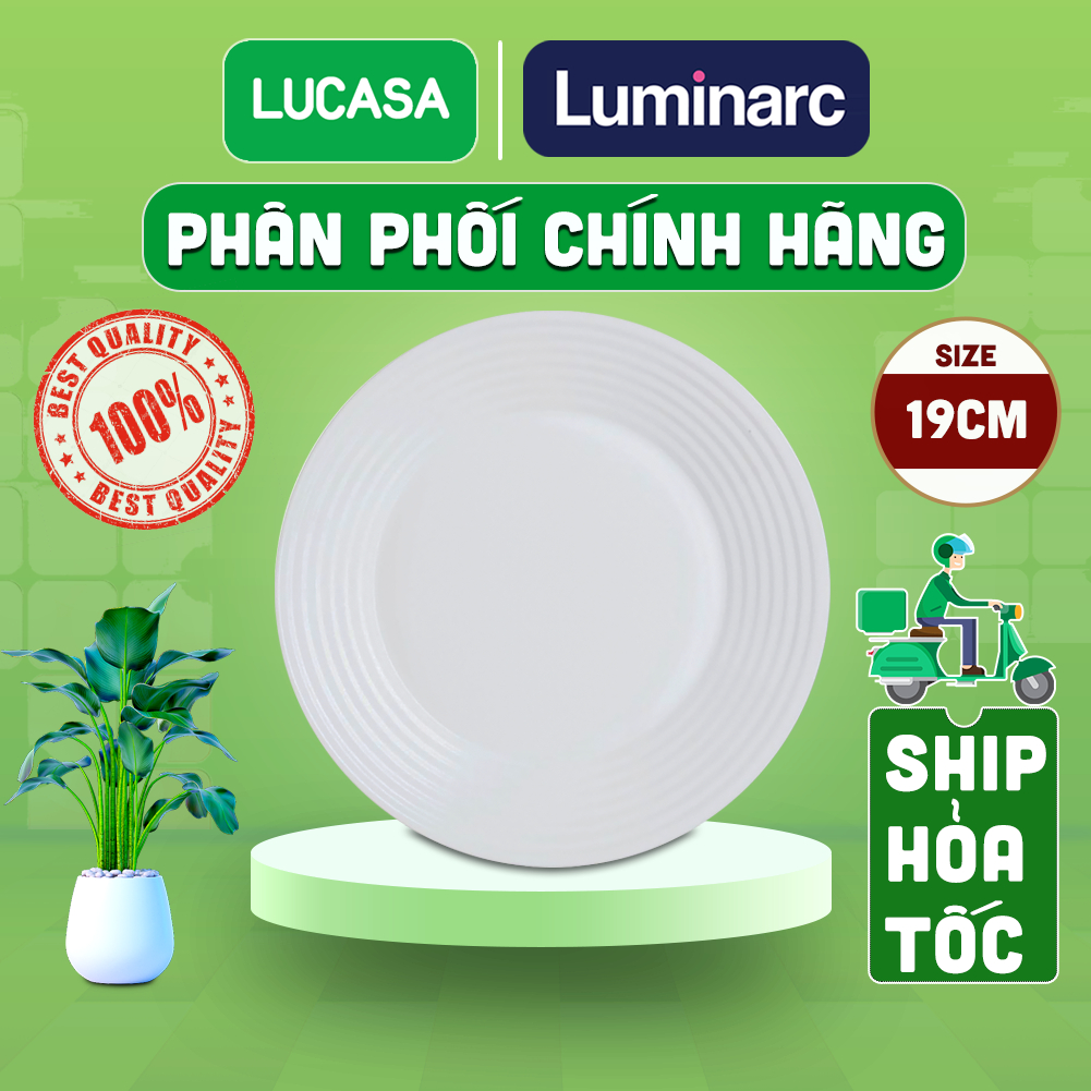 Bộ 6 Đĩa Thủy Tinh Cường Lực Luminarc Harena 19cm - BOL5414 | Phân Phối Chính Hãng