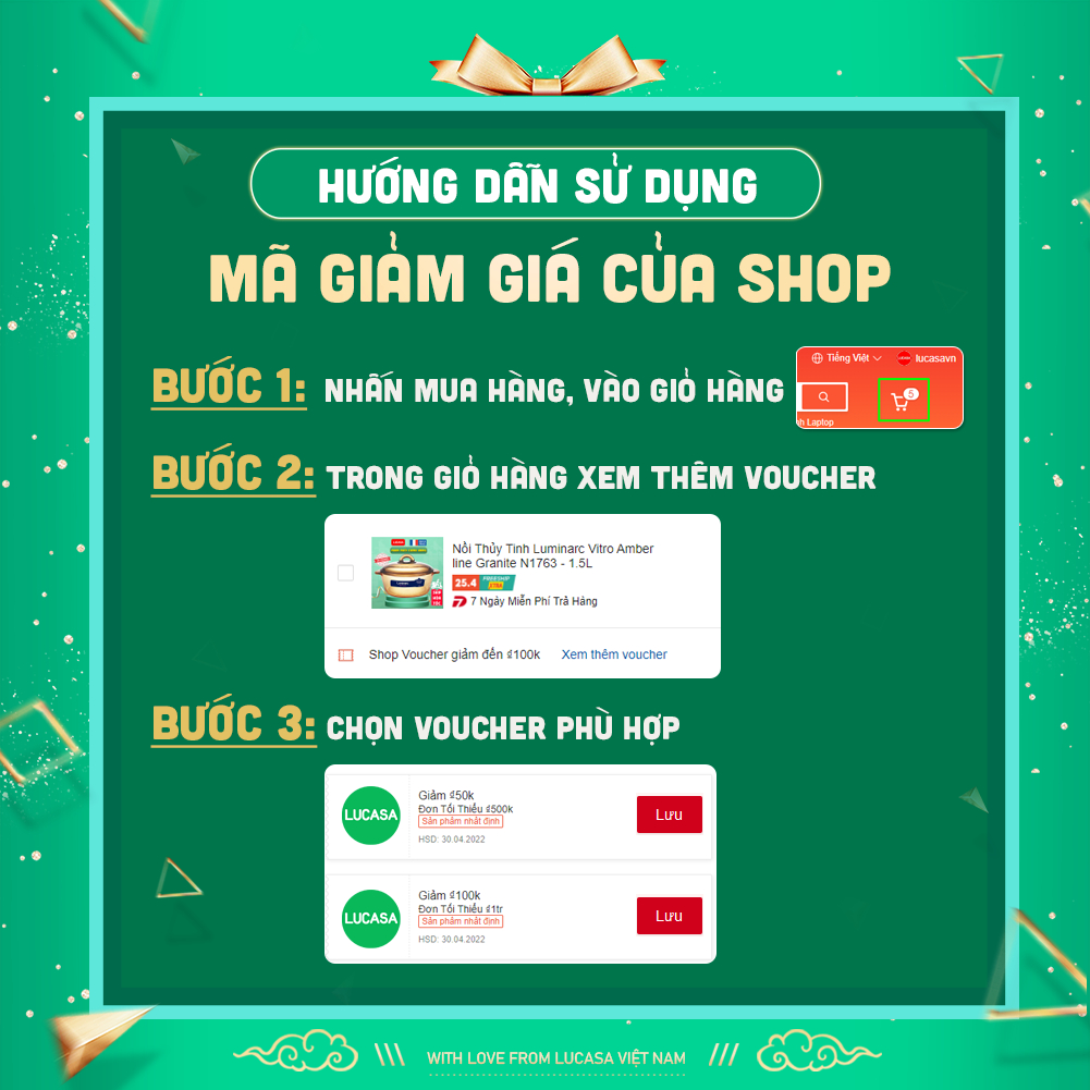 Bộ 6 Chén Thủy Tinh Cường Lực Luminarc Harena 12cm - BOL5418 | Phân Phối Chính Hãng