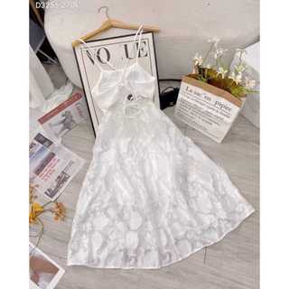 ĐẦM MAXI GẤM HOA ĐAN DÂY SAU
