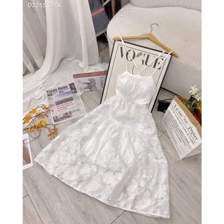 ĐẦM MAXI GẤM HOA ĐAN DÂY SAU