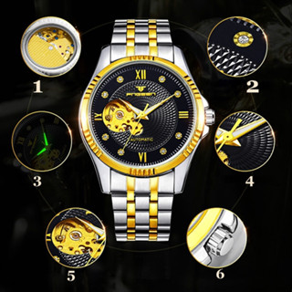 Đồng Hồ Cơ Nam Fngeen Automatic Lộ Cơ 2 Mặt, Chống Nước Chống Xước, Kiểu Dáng Sang Trọng Tinh Xảo, Máy Nhật Bền Bỉ