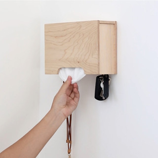  Kihowa | Hộp đựng khẩu trang gắn tường tiện lợi kết hợp móc treo vật dụng nhỏ như chùm chìa khóa 