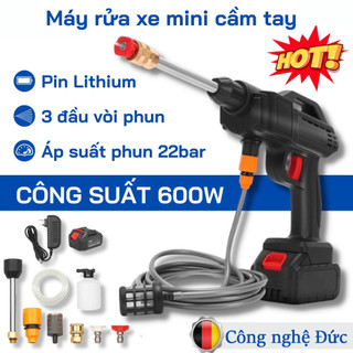 Máy rửa xe cầm tay áp lực cao công suất 400w, áp suất cực đại 30 bar, máy xịt rửa xe vệ sinh tưới cây tiện dụng