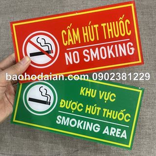 Bảng mica cấm hút thuốc, được hút thuốc KT 10 x 20cm