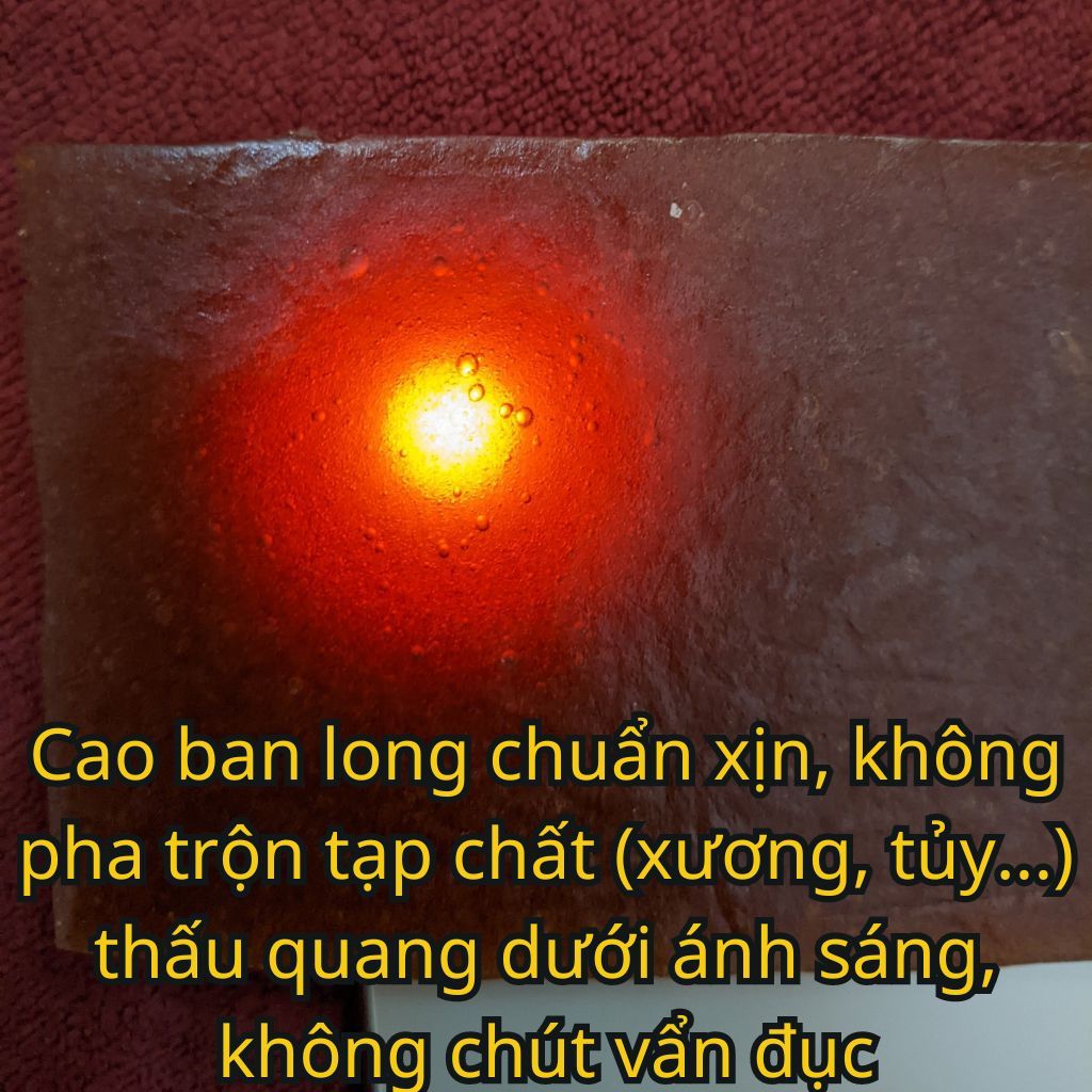Cao ban long nguyên chất 100% - chất cao trong, màu vàng đẹp, độ đàn hồi tốt
