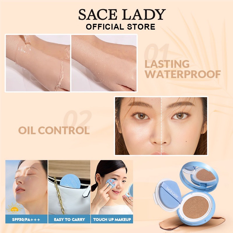 Bộ 3 mỹ phẩm trang điểm nền SACE LADY che phủ toàn diện kháng nước lâu trôi