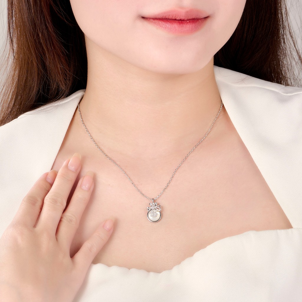 Dây cổ Bạc đính Mother of Pearl PNJSilver PMXMW060004