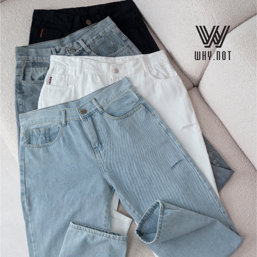 Quần Jean Nam Baggy Rách Gối Đùi Màu Xanh, Trắng, Đen, Ghi  Dáng Rộng JBGRGD