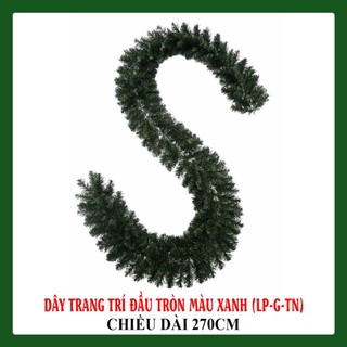 Dây lá thông trang trí noel Đầu Tròn Màu Xanh , decor giáng sinh đẹp, phụ kiện trang trí noel