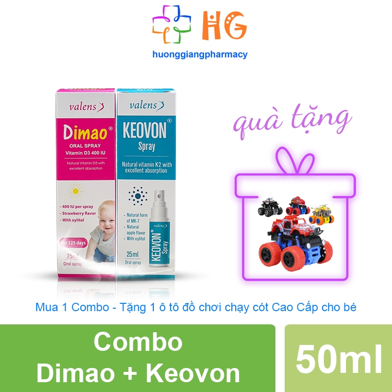 Combo Tăng chiều cao cho trẻ Dimao Vitamin D3 + Keovon Vitamin K2 (Date mới nhất, xa nhất hiện nay)